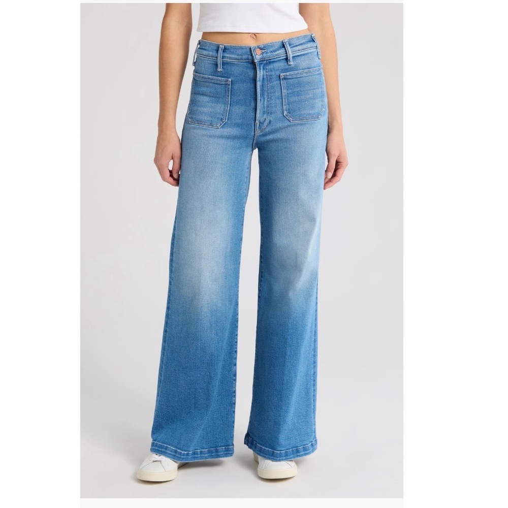 MOTHER The Hustler Roller Patch Pocket Sneak Wide Leg Jeans Size 30